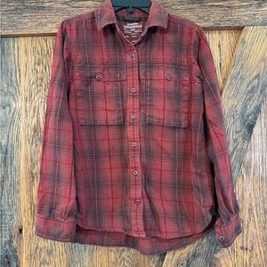 rei co-op XS Women’s Flannel Button Shirt 100% Cotton Red Plaid